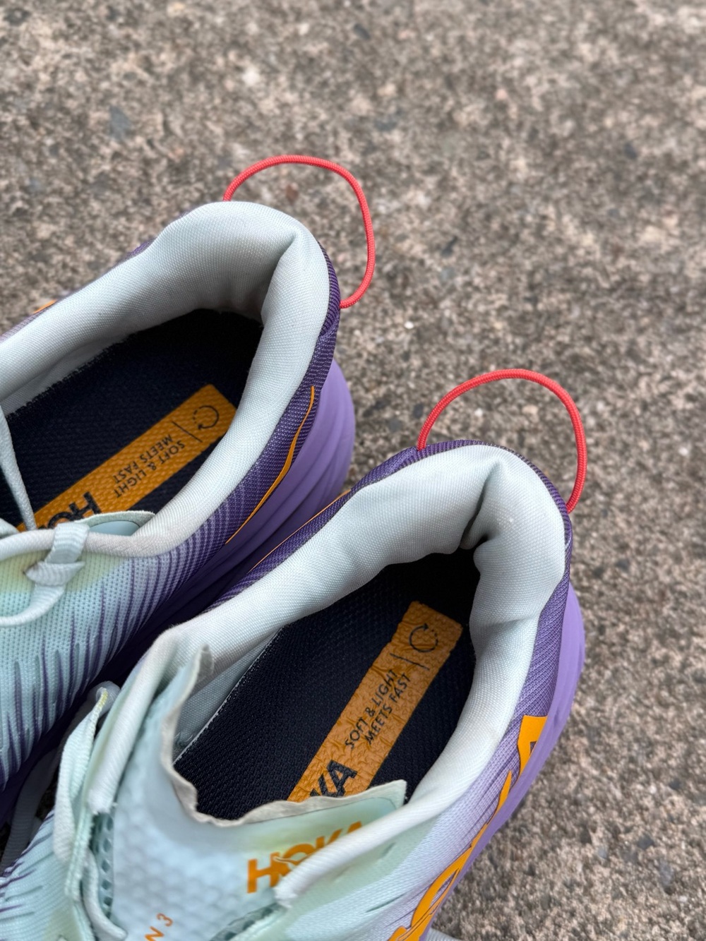 HOKA Rincon 3 Running Shoes Mint Lavender Gold Logo Women’s Size 8B - Picture 10 of 11